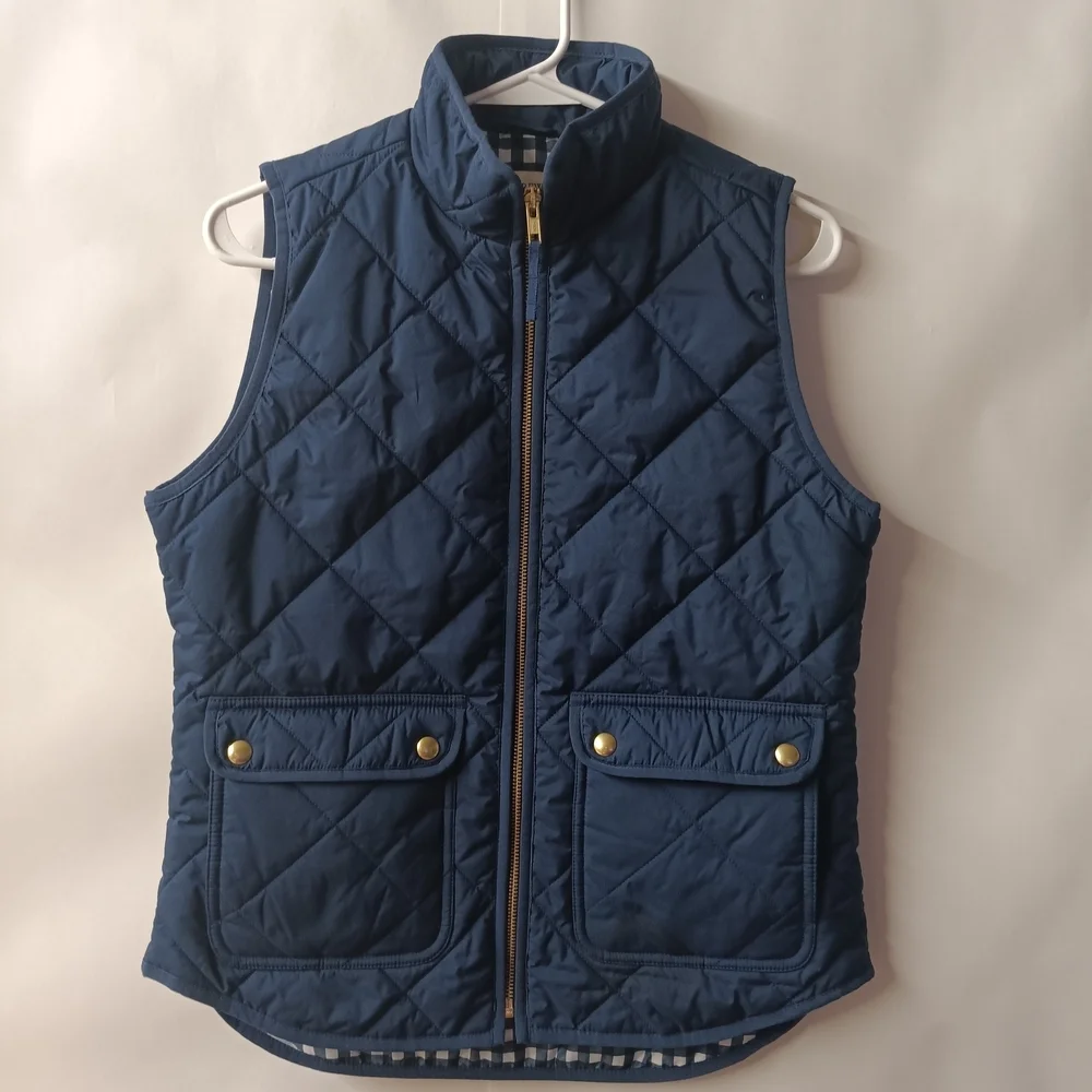 J. Crew Navy Quilted Vest